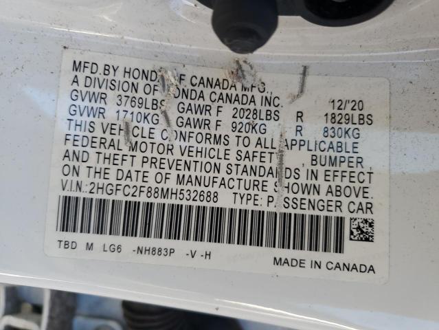 2021 HONDA CIVIC SPORT 2HGFC2F88MH532688