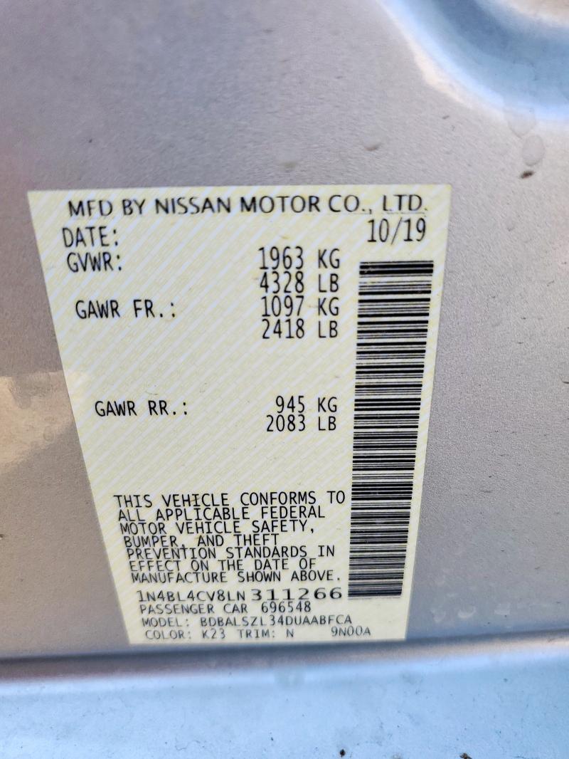 2020 NISSAN ALTIMA SR - 1N4BL4CV8LN311266