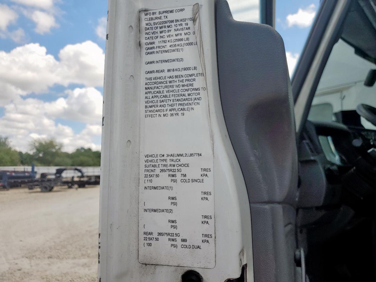 Lot #3265972557 2020 INTERNATIONAL MV607