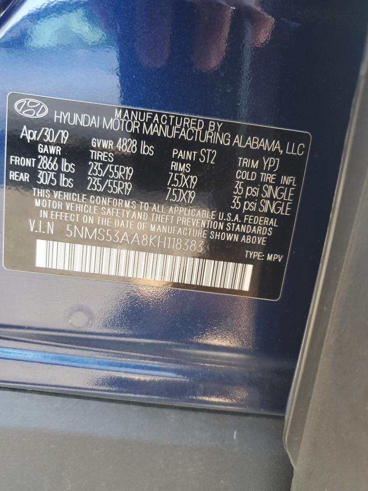 Lot #3305143016 2019 HYUNDAI SANTA FE L