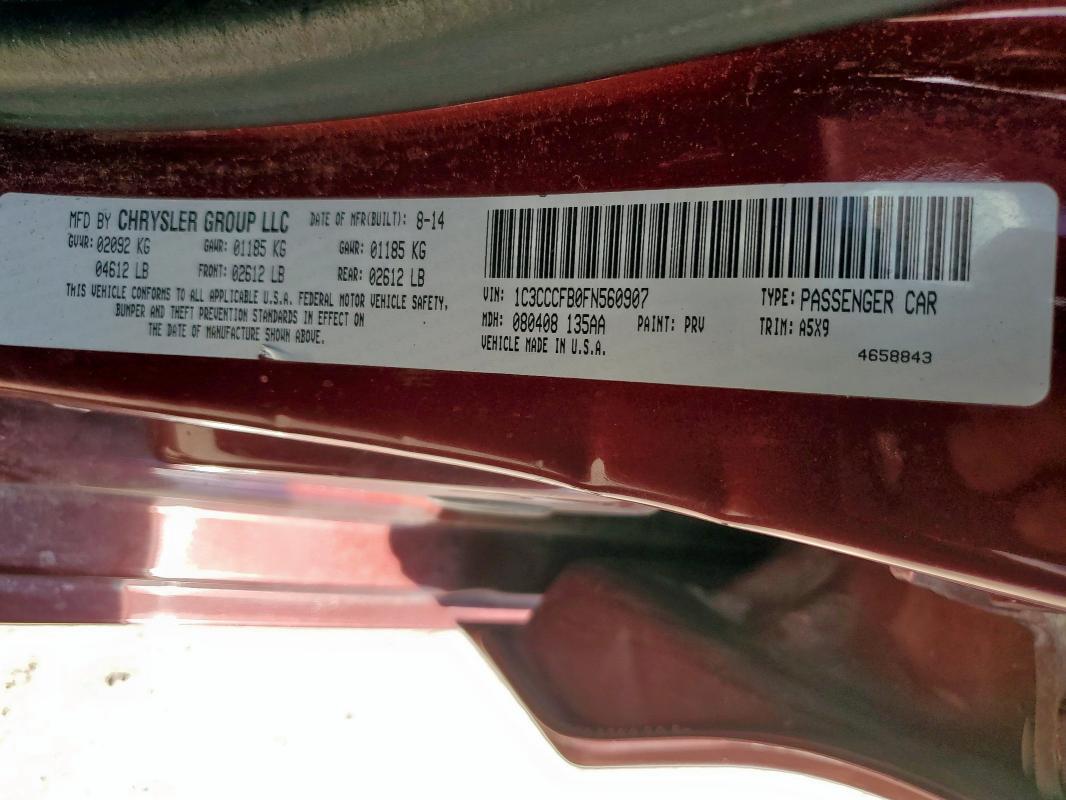 2015 CHRYSLER 200 LX 1C3CCCFB0FN560907