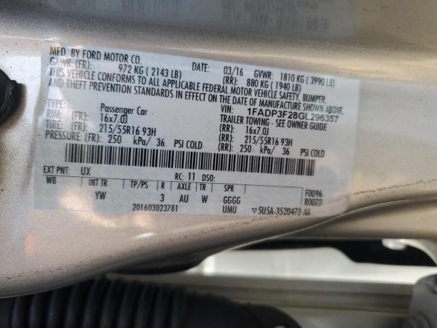 2016 FORD FOCUS SE - 1FADP3F28GL296357