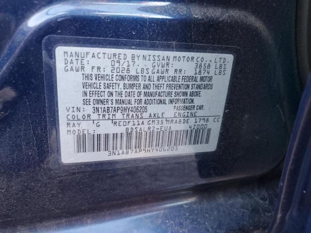 2017 NISSAN SENTRA S 3N1AB7AP9HY406205