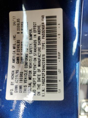 2017 HONDA ACCORD LX - 1HGCR2F36HA209976