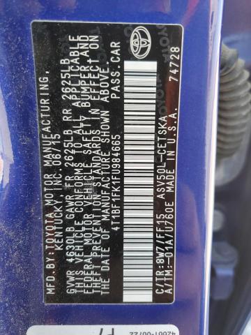 2015 TOYOTA CAMRY LE 4T1BF1FK1FU984665