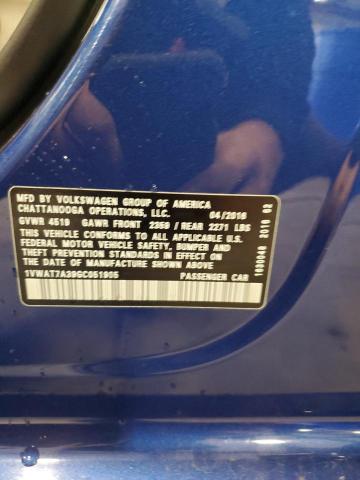2016 VOLKSWAGEN PASSAT S 1VWAT7A39GC051905