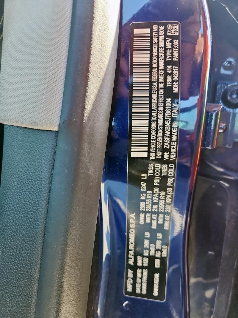 2018 ALFA ROMEO STELVIO TI ZASFAKBN5J7B61004