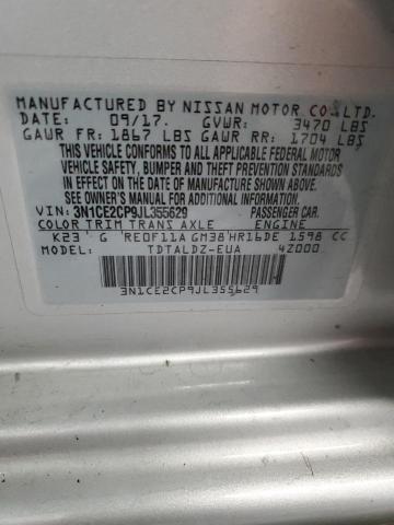 2018 NISSAN VERSA NOTE 3N1CE2CP9JL355629