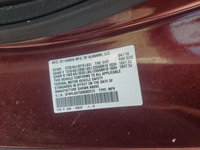 2019 HONDA ODYSSEY EX 5FNRL6H75KB002513
