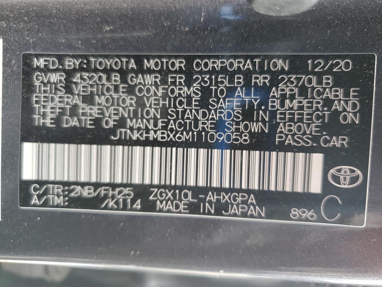 Lot #3301834329 2021 TOYOTA C-HR XLE