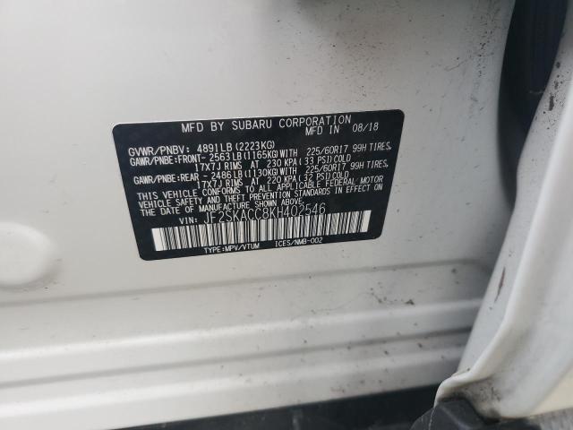 2019 SUBARU FORESTER JF2SKACC8KH402546