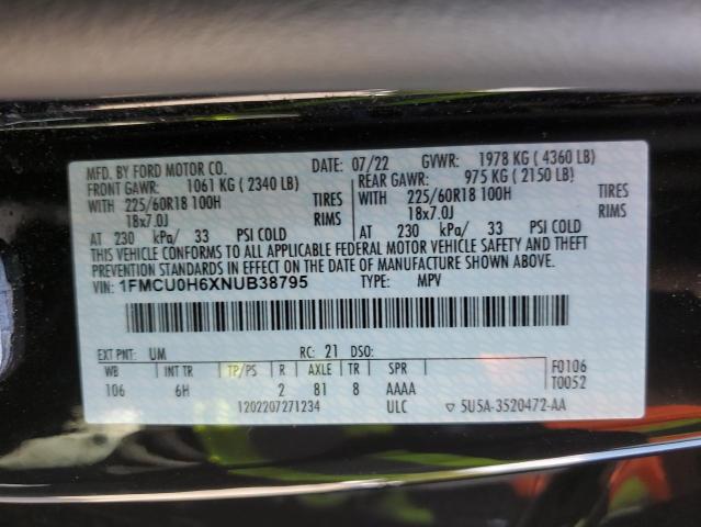 2022 FORD ESCAPE SEL - 1FMCU0H6XNUB38795