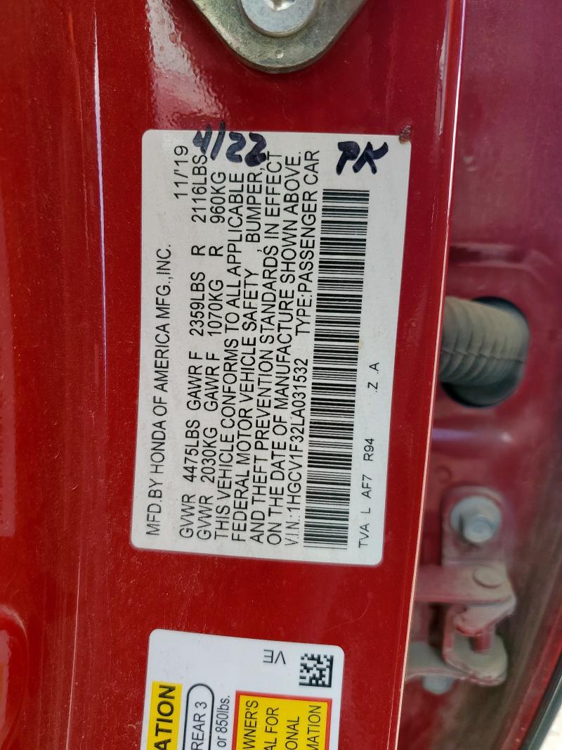 2020 HONDA ACCORD SPO #3305749756