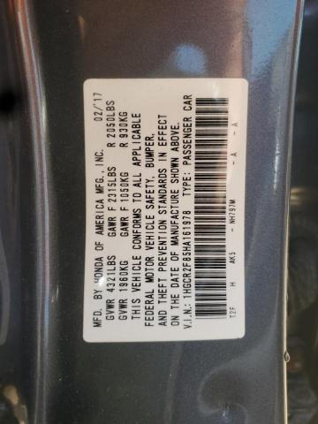 2017 HONDA ACCORD EXL 1HGCR2F85HA161978