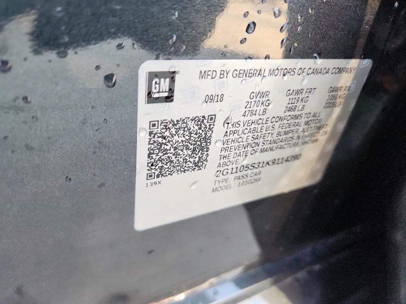 2019 CHEVROLET IMPALA PRE - 2G1105S31K9114390