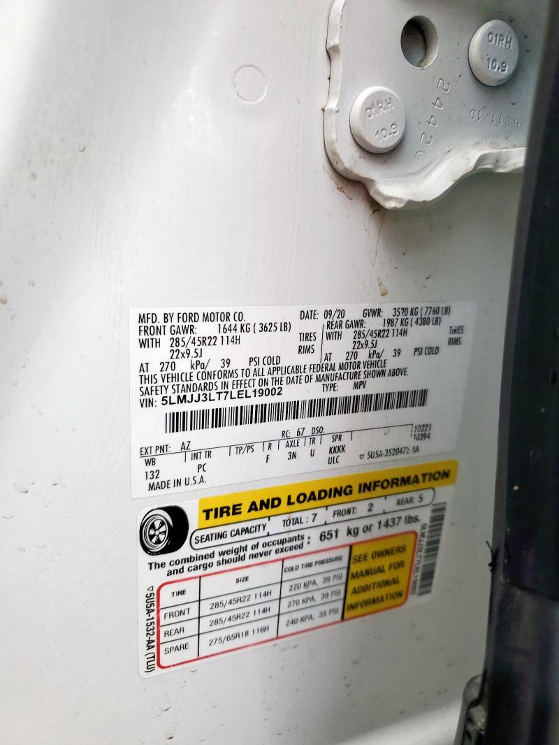 2020 LINCOLN NAVIGATOR 5LMJJ3LT7LEL19002