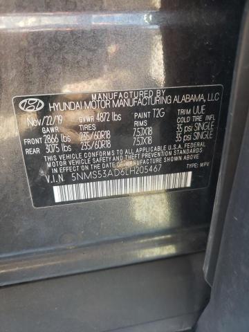 2020 HYUNDAI SANTA FE L 5NMS53AD6LH205467