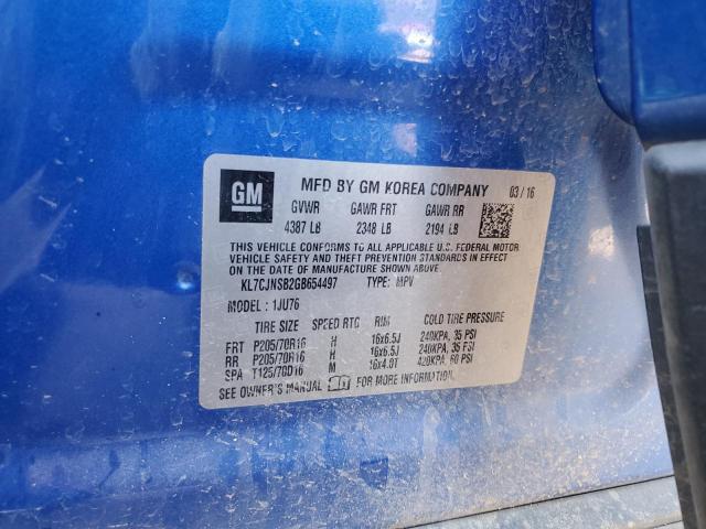 2016 CHEVROLET TRAX LS KL7CJNSB2GB654497
