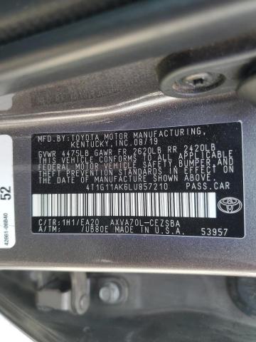 2020 TOYOTA CAMRY SE - 4T1G11AK6LU857210