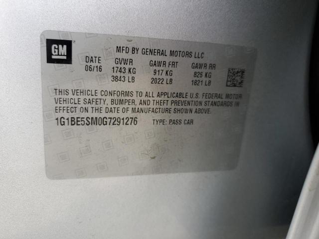 2016 CHEVROLET CRUZE LT 1G1BE5SM0G7291276