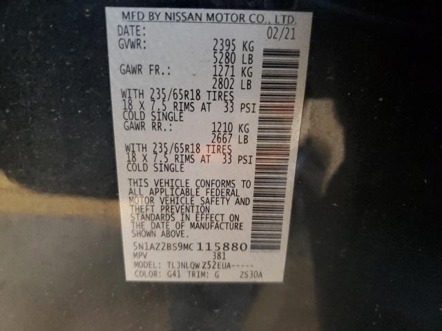 2021 NISSAN MURANO SV 5N1AZ2BS9MC115880