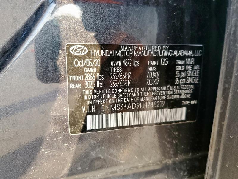 2020 HYUNDAI SANTA FE SEL - 5NMS33AD9LH288219