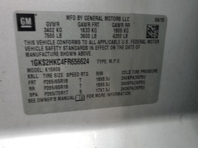 2015 GMC YUKON XL K 1GKS2HKC4FR656624