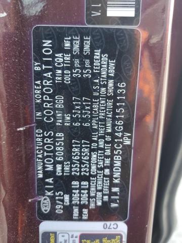 2016 KIA SEDONA LX KNDMB5C14G6151136