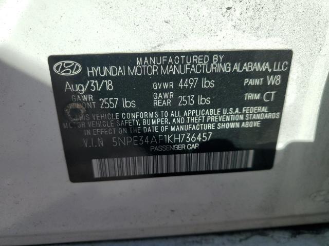 2019 HYUNDAI SONATA LIMITED 5NPE34AF1KH736457