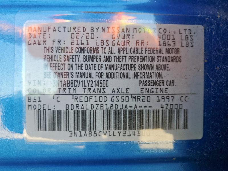 2020 NISSAN SENTRA SV - 3N1AB8CV1LY214500