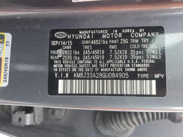 2016 HYUNDAI TUCSON LIM KM8J33A28GU084905