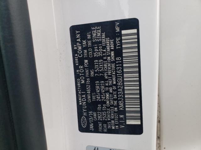 2016 HYUNDAI TUCSON LIMITED KM8J33A28GU163118