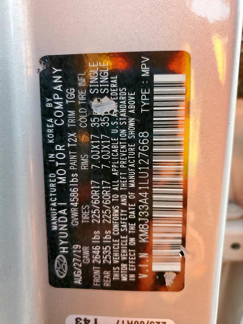 2020 HYUNDAI TUCSON LIMITED KM8J33A41LU127668