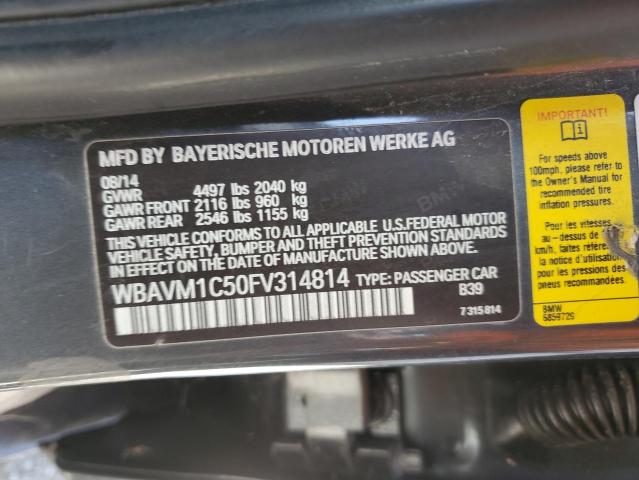 2015 BMW X1 SDRIVE2 WBAVM1C50FV314814