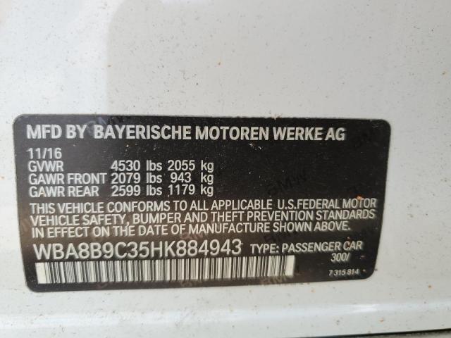 2017 BMW 330 I WBA8B9C35HK884943