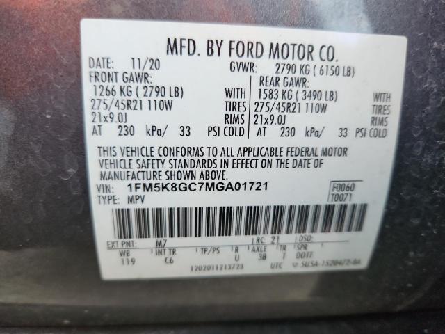 2021 FORD EXPLORER ST 1FM5K8GC7MGA01721