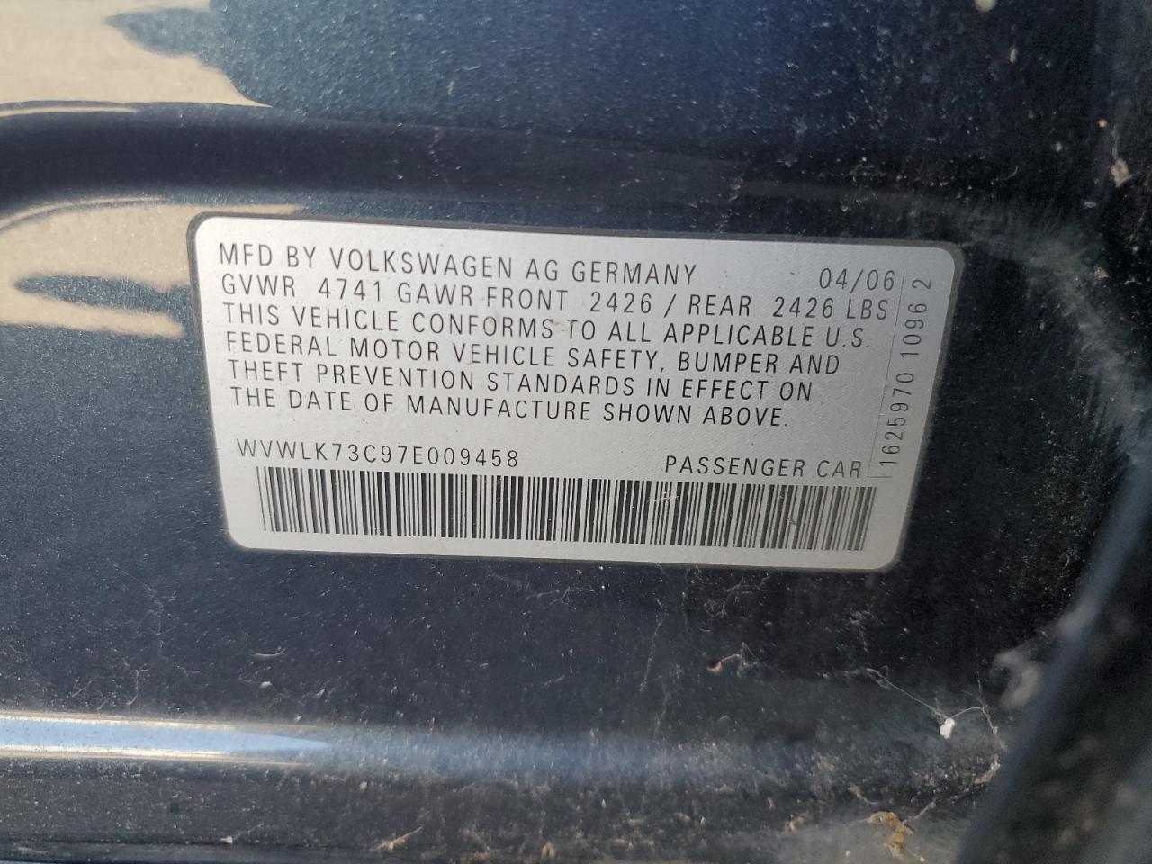 Lot #3246750832 2007 VOLKSWAGEN PASSAT 2.0