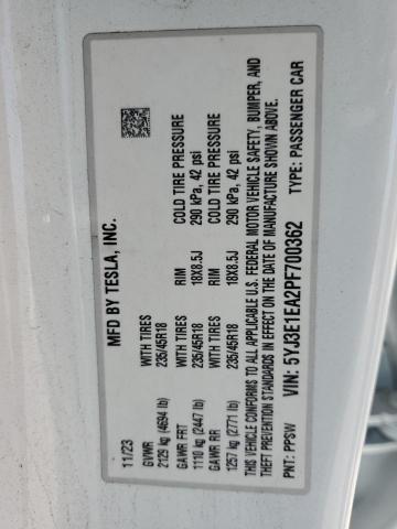 2023 TESLA MODEL 3 5YJ3E1EA2PF700362