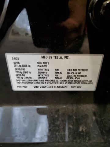 2026 TESLA MODEL Y 7SAYGDEE1TA394723