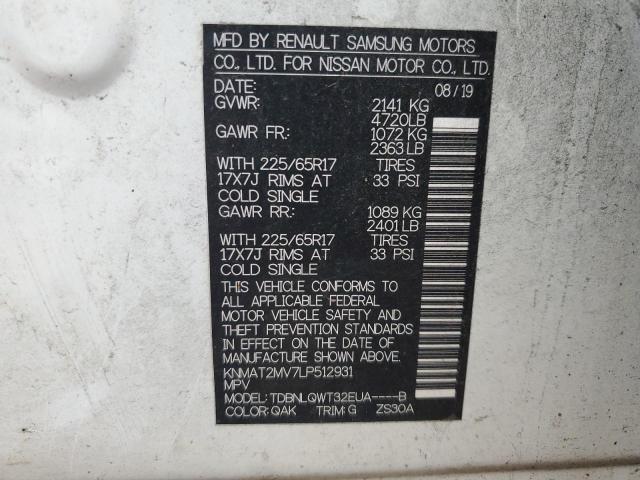 2020 NISSAN ROGUE S - KNMAT2MV7LP512931