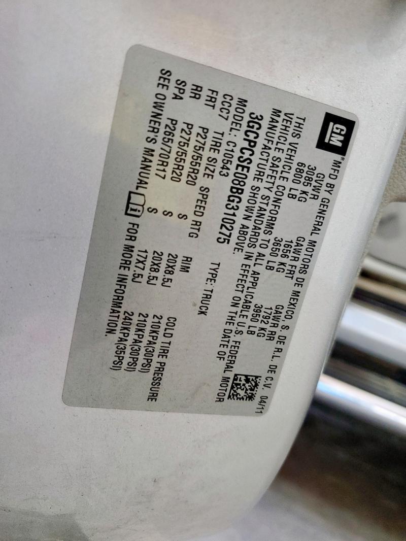 2011 CHEVROLET SILVERADO #3294400495