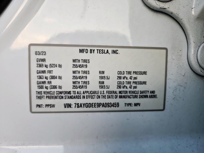 2023 TESLA MODEL Y 7SAYGDEE9PA093459