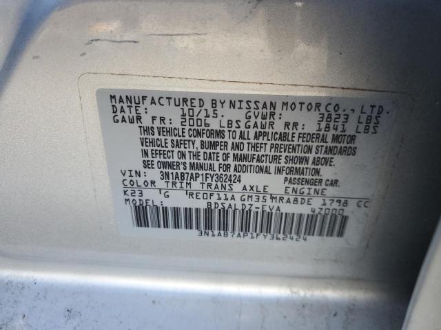 2015 NISSAN SENTRA S - 3N1AB7AP1FY362424