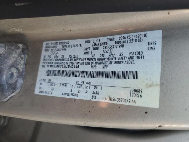 2018 FORD ESCAPE S - 1FMCU0F76JUB40145