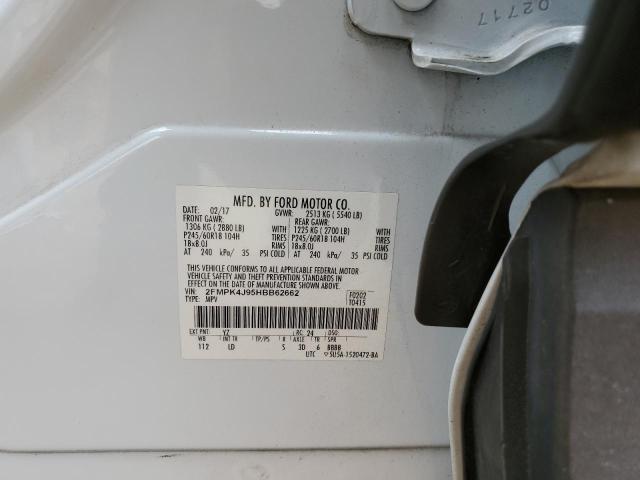 2017 FORD EDGE SEL - 2FMPK4J95HBB62662