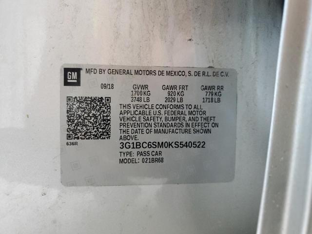2019 CHEVROLET CRUZE LS 3G1BC6SM0KS540522
