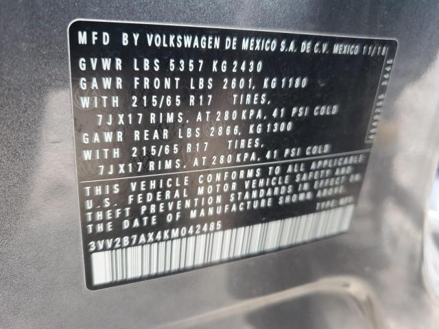 2019 VOLKSWAGEN TIGUAN SE 3VV2B7AX4KM042485