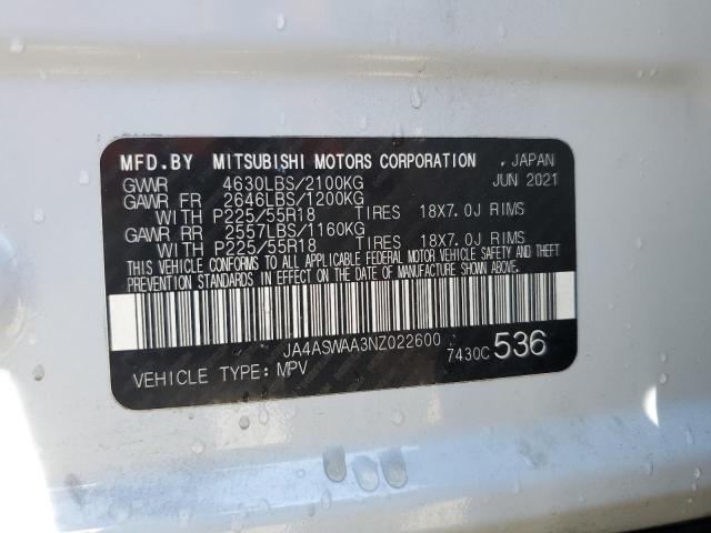 2022 MITSUBISHI ECLIPSE CR JA4ASWAA3NZ022600