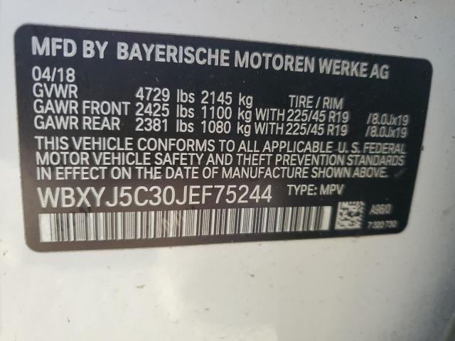 2018 BMW X2 XDRIVE2 WBXYJ5C30JEF75244