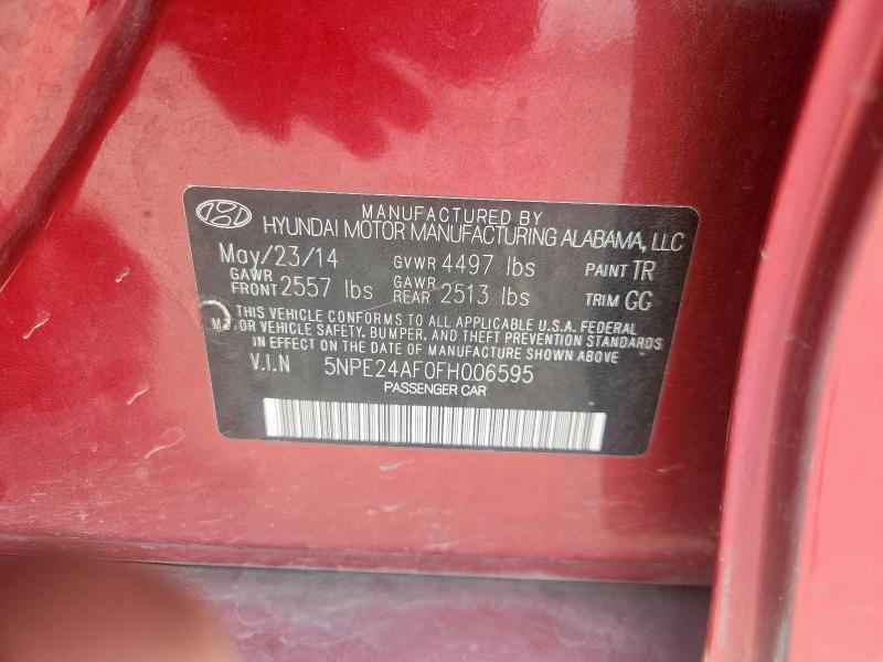 2015 HYUNDAI SONATA SE 5NPE24AF0FH006595